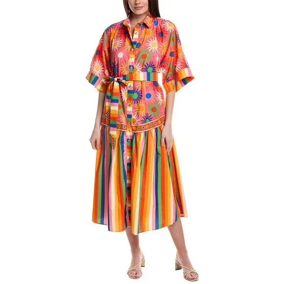FARM Rio | Dresses | Farm Rio Graphic Macaws Mixed Midi Dress | Poshmark